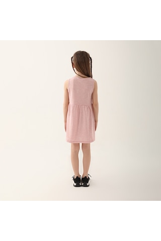 Minnie Mouse D4860-3 Çocuk Pembe Melanj Elbise