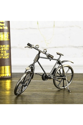 Vintage Nostaljik Retro El Yapımı Metal Bisiklet Modeli Dekoratif Hediyelik Biblo Vitrin Süsü