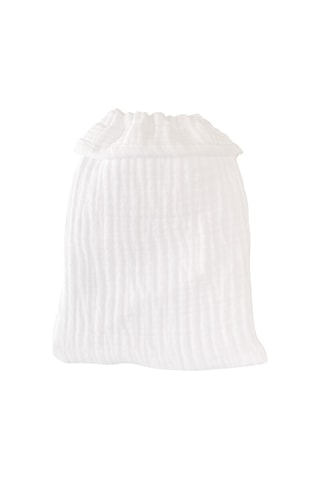 Bebek Banyo Lifi Tahriş Etmeyen Banyo Kesesi %100 Pamuk Beyaz