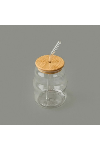 Paçi Bambu Kapaklı Pipetli Bardak - Açık Kahverengi / Şeffaf - 450 Ml Açık Kahverengi / Şeffaf Açık Kahverengi - Şeffaf