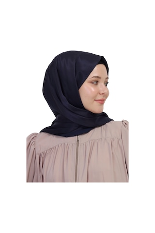 Çift Taraflı Düz Jakar Şal Parlak & Mat Dokulu, Özel Gün Şalı, Düz Renk Lacivert