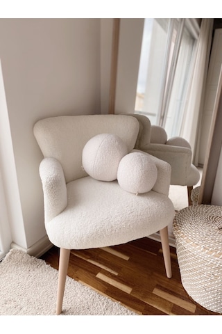 Teddy Top Yastık Naturel Beyaz Beyaz