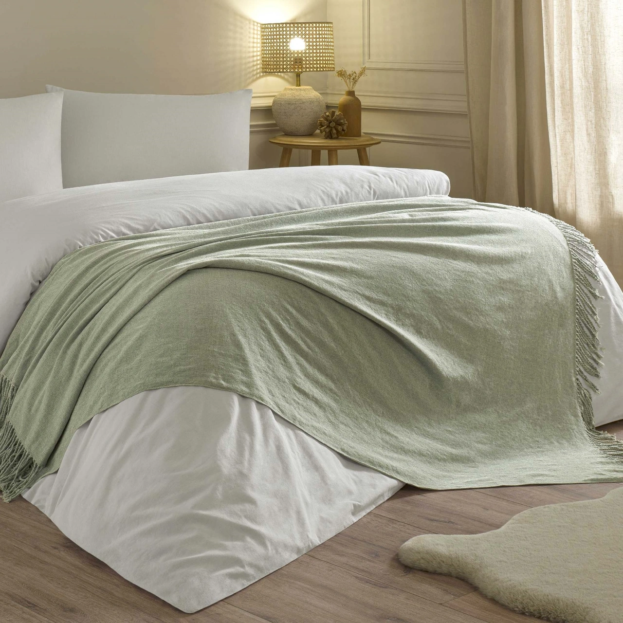 Linens Snovie Throw / Tv Battaniyesi Yeşil Tek Kişilik Yeşil