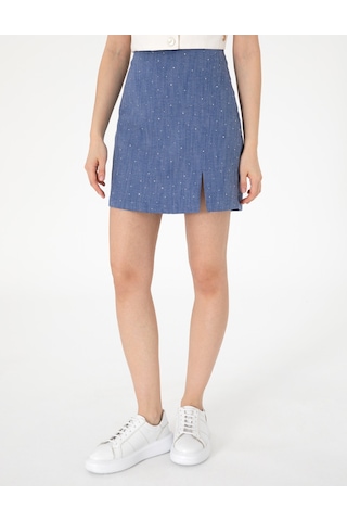 Pierre Cardin Kadın İndigo Etek Dokuma 50300152-vr028 İndigo