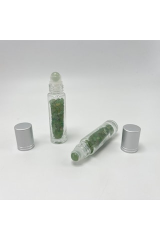 Yıldız Doğal Taş Sertifikalı A+nturin Doğal Taş Esans Şişesi + Roller Masaj Aleti 10 ML