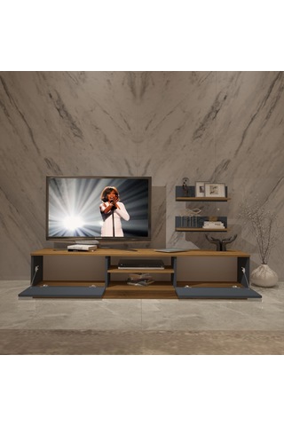 Decoraktiv Eko 4b Mdf Dvd Tv Ünitesi Tv Sehpası Pera - Antrasit