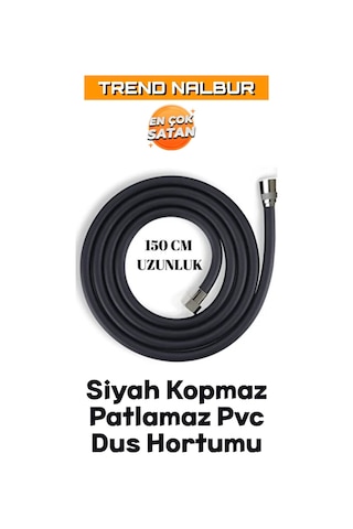 5 Fonksiyonlu Mafsallı Mat Siyah Duş Başlığı Seti, Mat Siyah Duş Başlığı - Pvc Hortum Duş Seti Diğer