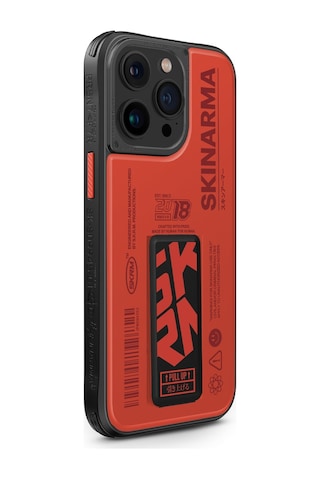 Apple Uyumlu iPhone 15 Pro Max Kılıf Skinarma Desenli Airbag Tasarımlı Standlı Spunk Kapak Koyu Yeşil
