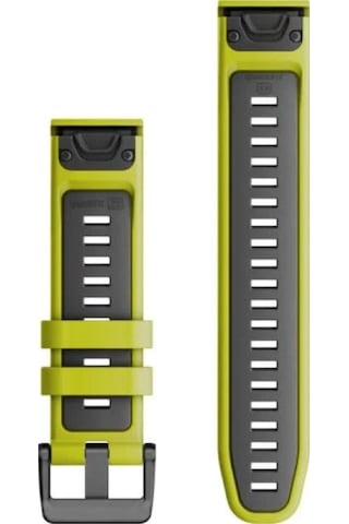 Garmin Quickfit 22 Elektrik Yeşili Grafit Silikon Saat Kordonu Araçsız Kolay Değişim Akıllı Saat Ve Bileklik Aksesuarları