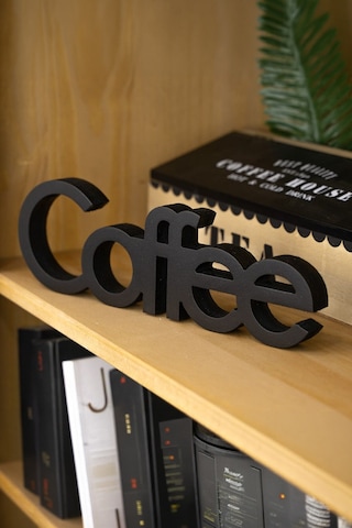 Dekoratif Mat Siyah Coffee Yazısı - Kahve Köşesi Aksesuarı 18 Cm