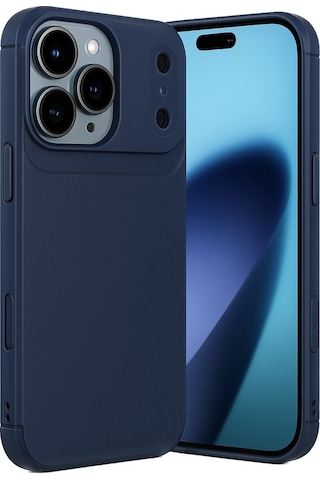 Apple Uyumlu iPhone 17 Pro Max Kılıf Focus Carbon Silikon Kapak Lacivert