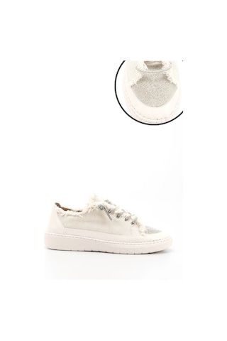 Gönderi(R) Gönderi R Bej Kot Triko Taşlı Comfort Dolgu Taban Sneaker Bej