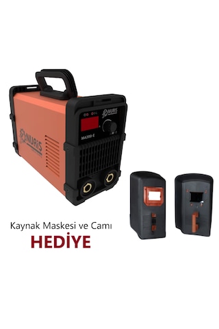 Nuriş Ma200e İnverter Kaynak Makinesi 200a + Kaynak Maskesi Hediye