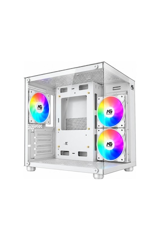 Orion Cube 3x Tuştan Değişen Rgb Fanlı M-atx Boş Bilgisayar Kasası Beyaz