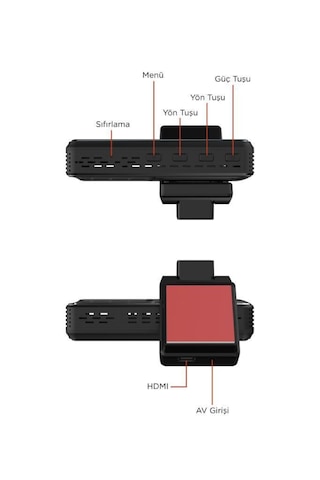 Full Hd 1080p Wi-fi Ön Ve Arka Araç İçi Dokunmatik Kamera