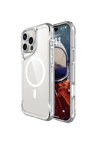 Zore Apple Uyumlu iPhone 16 Pro Max Kılıf Msra Magsafe Şarj Özellikli T-max Magsafe Kapak-şeffaf Şeffaf