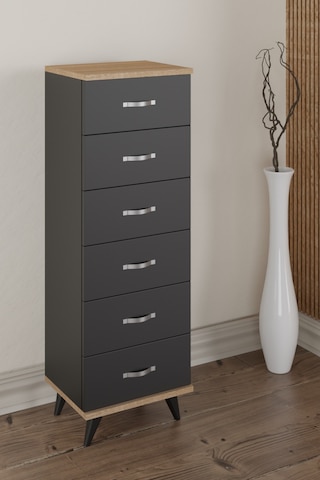 AE-3038 Belinda 6 Çekmeceli Şifonyer Antrasit Gri Komodin