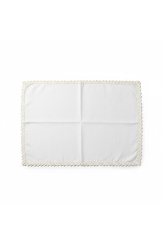 Fabricasa Dantel Kenarlı Keten Amerikan Servis 33x48 Cm Beyaz - Ekru