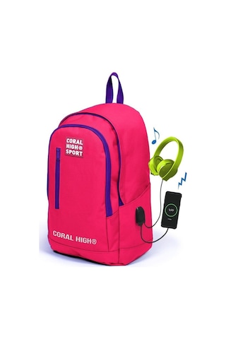 Coral High Sport Neon Mercan Ortaokul Lise Sırt Çanta Seti