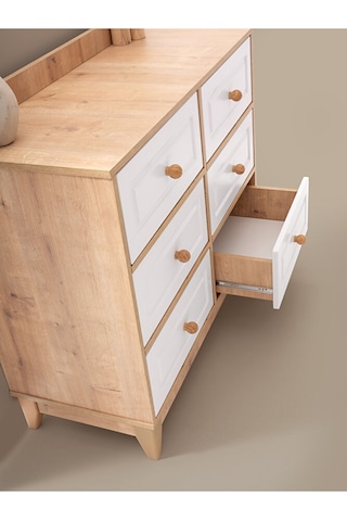 Aymini Mosso Çok Amaçlı Dolap , Çekmeceli Şifonyer , Kapaklı Şifonyer 6 Çekmeceli Şifonyer