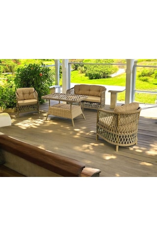 Tu Tienda Tire 2 1 1 Masa Tekli Salıncak Bahçe Balkon Mobilyası,bambu-saman Kahverengi