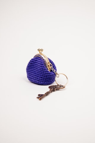 Fabric Craft Bag Mini Bozuk Para Cüzdanı Anahtarlık Klipsli Mor