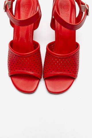 Luvishoes Hervon Kırmızı Cilt Kadın Dolgu Topuklu Ayakkabı