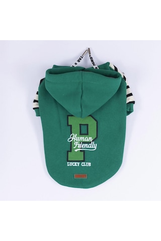 Pawstar Yeşil Lucky Club Polarlı Küçük Irk Köpek Sweatshirtü