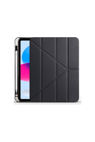 Apple İpad Pro 5.nesil 12.9 2021 Uyumlu Kılıf Kalem Bölmeli Farklı Stand Arkası Yumuşak Silikon Kapaklı Kılıf