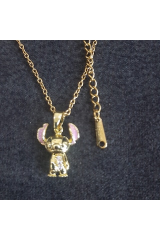 Stainless Steel Stitch Çelik Kolye Gold
