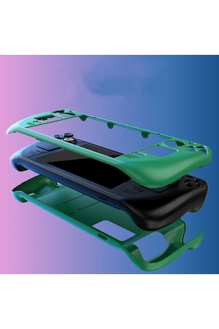 Steam Deck Oyun Konsolu İçin Sert Pc Koruyucu Kılıf Standlı Açık Mor