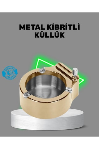 Nrzsnt Çakmaklı Küllük Paslanmaz Metal Dalı Tasarım