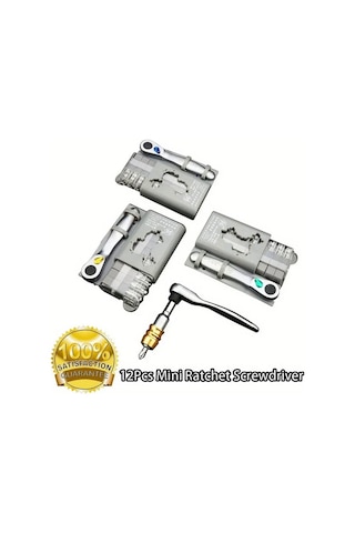 Boatshop1 Simli Fo-9212c 1 Takım Çok Fonksiyonlu Mini Ratchet Anahtar 10 Parça Uç Seti Phillips Tornavida Taşınabilir El Aletleri