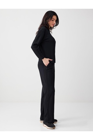 Jimmy Key Jimmy Key Siyah Normal Bel Normal Paça Uzun Örme Jogger Pantolon 6sw115633900