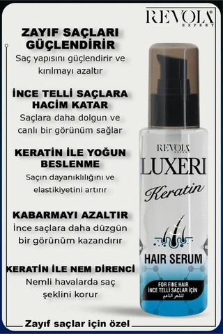 Luxeri İnce Telli Saçlar İçin Saç Bakım Serumu 75 Ml Keratin