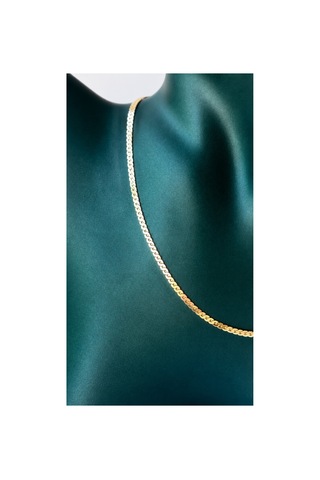 Sertifikalı 316l Çelik Premium Altın Kaplama İnce Gurmet Curb Chain Kadın Kolye