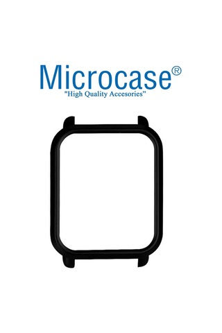 Microcase Amazfit Bip Lite Sert Rubber Çerçeve Koruma Kılıf Siyah