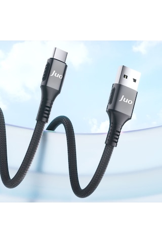 Juo JCB661-B 66w Usb-a To Type-c Örgülü Hızlı Şarj Ve Data Kablosu 1 Metre