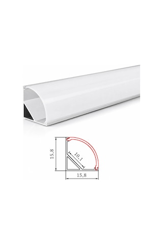 Köşe Led Profil Kanal Alüminyum 1mt. Sıva Üstü Eloksallı 18x18mm Opak Şeffaf Pleksi Kapaklı Yan Kapak Tutucu Şerit Aydınlatma 8987 86223079