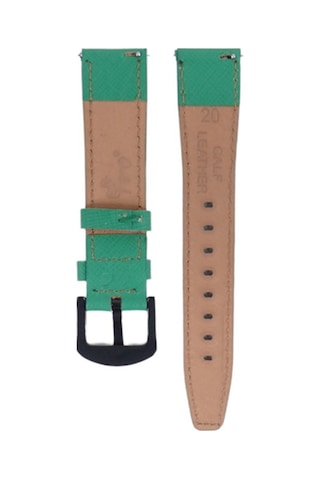 Fro Lw38-43 20 Mm Hakiki Deri Safiano Yeşil Kordon Siyah Toka
