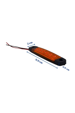 10 Adet Sarı Turuncu Parmak Lamba 6 Led Su Geçirmez 12v 24v Emir