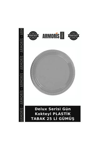 Delux Serisi Gün Kokteyl Plastik Tabak 25 Li Gümüş
