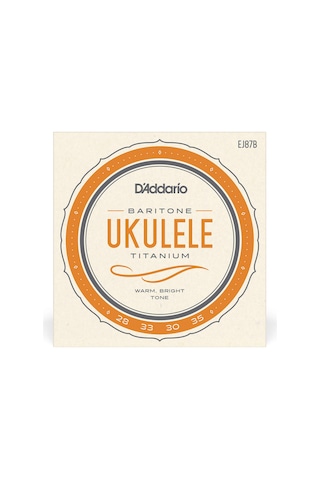 D'addario Ej87b Ukulele Tel Seti, Baritone, Titanium, Warm Bright