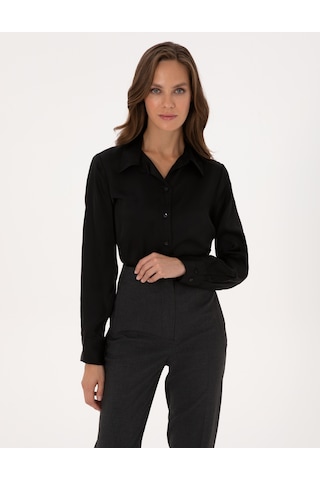 Pierre Cardin Kadın Siyah Gömlek Desenli 50318218-vr046 Siyah
