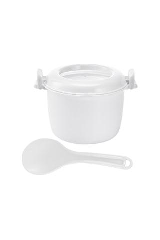 1 Takım Mikrodalga Pirinç Pişirici Kaşıkla Kullanışlı Çok Fonksiyonlu Mikrodalga Pirinç Pişirici Kahverengi - Krem