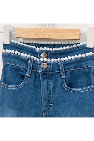 Overdo Kids Kız Çocuk 5-8 Yaş Beli Güpürlü Pantolon - Çok Renkli