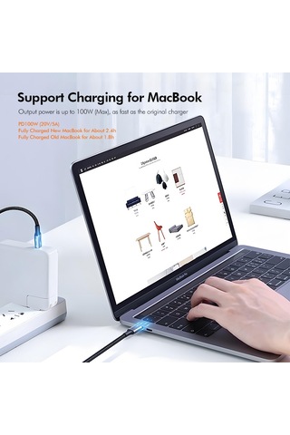 Enkay Pd100w 5a Usb-c / Type-c'den Type-c'e Dirsekli Hızlı Şarj Kablosu E-markerli, Uzunluk: 2m