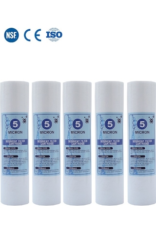 WaterMelon Açık Kasa Su Arıtma Cihazı 5 Mikron Sediment Spun Filtre 5 Adet