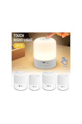 Boatshop1 2 Adet Led Dokunmatik Akıllı Işık Büyük Boy Yatak Odası Oturma Odası Koridor Mutfak Dolap Gardırop Ayarlanabilir Sıcak Beyaz Gece Lambası