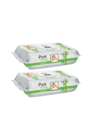 Pure Baby Wipes Organic Bambu Islak Havlu Mendil 90 Yaprak 2'li